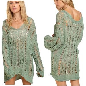 POL Powder Green Loose Knit Light Pullover Sweater Size 2X